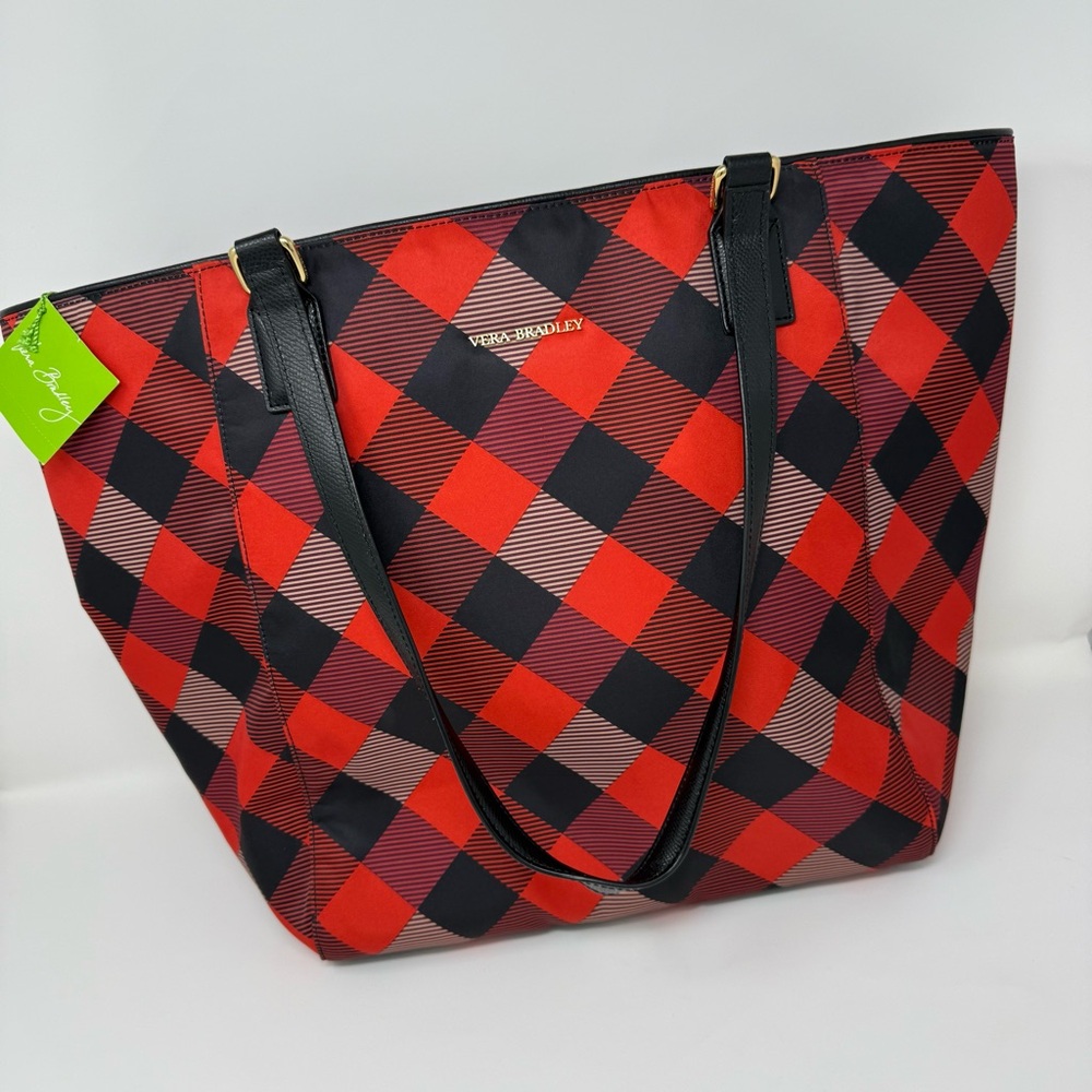 NEW WITH TAGS! Vera Bradley Ella Tote: Buffalo Check Burnt Orange
